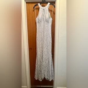 R&M Richard’s Ice blue and Ivory Lace Size 14 Gown